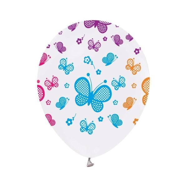 Çepeçevre Renkli Kelebekler Bask. 12'' Balon 8'li
