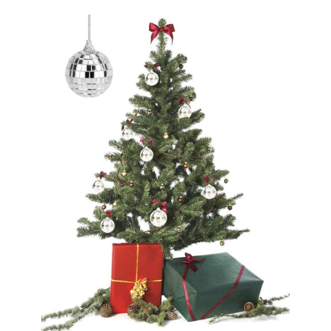 Yılbaşı Topları Aynalı Disko Topu Çam Ağacı Süsleri Gümüş 4 cm 6'lı