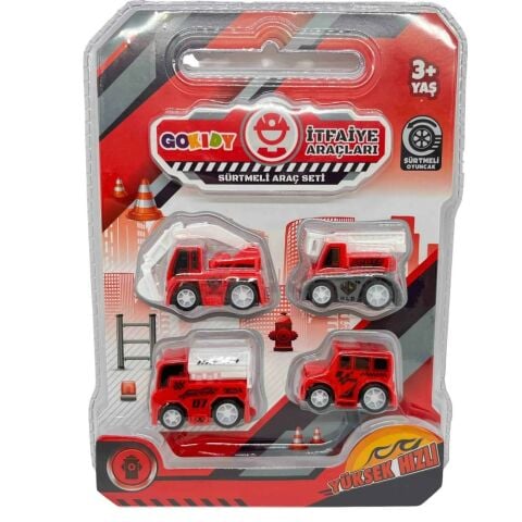 Sürtmeli Mini Araçlar 4'lü Set
