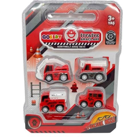 Sürtmeli Mini Araçlar 4'lü Set