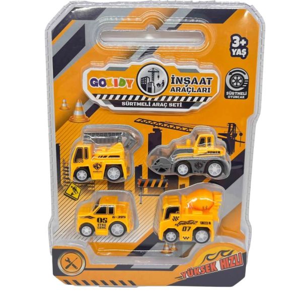 Sürtmeli Mini Araçlar 4'lü Set