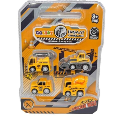 Sürtmeli Mini Araçlar 4'lü Set