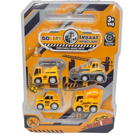 Sürtmeli Mini Araçlar 4'lü Set