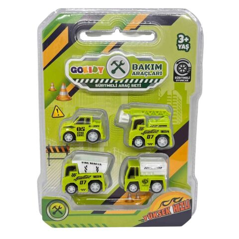 Sürtmeli Mini Araçlar 4'lü Set