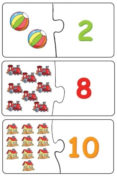 Eşleştir Mukavva Puzzle Sayma