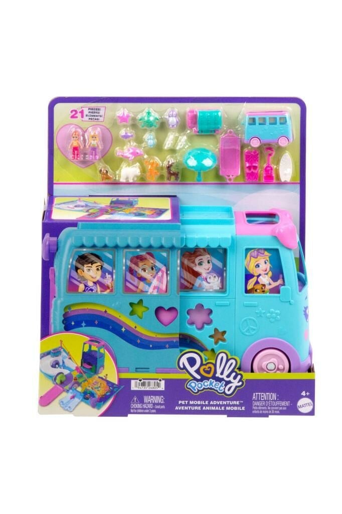 Polly Pocket Hayvancıkların Karavan Macerası Oyun Seti | JCC22