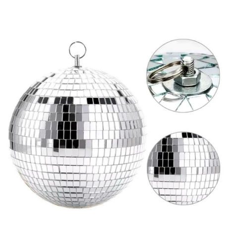 Yılbaşı Topları Aynalı Disko Topu Asmalı Dekor Süs Gümüş 25 cm