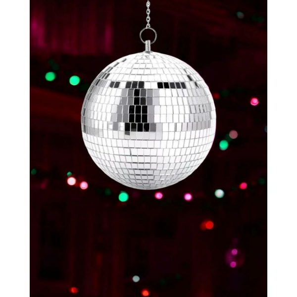 Yılbaşı Topları Aynalı Disko Topu Asmalı Dekor Süs Gümüş 25 cm