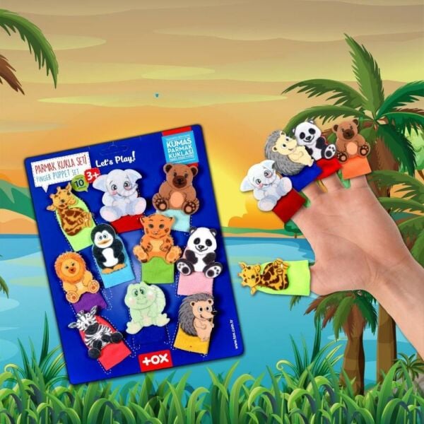 10 Parça Vahşi Hayvanlar Parmak Kukla Set