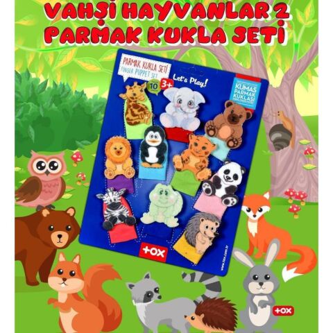 10 Parça Vahşi Hayvanlar Parmak Kukla Set
