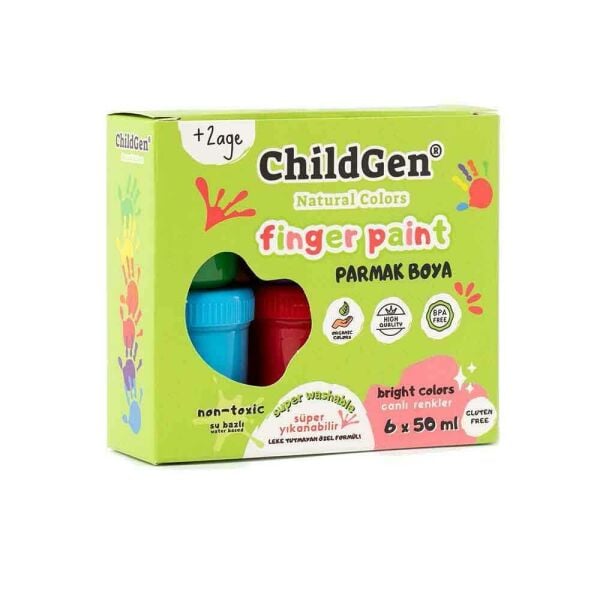 Süper Yıkanabilir Parmak Boya - 6’Lı Se t- 6X50Gr