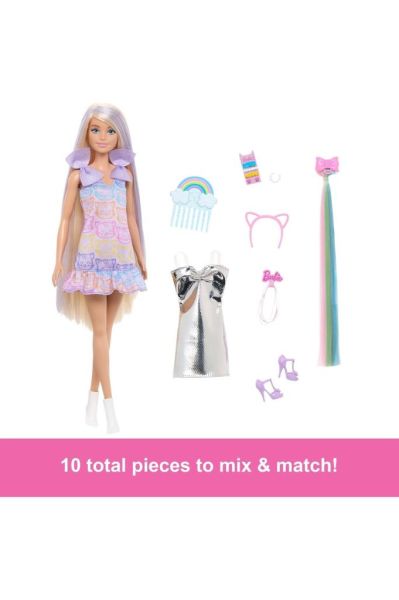 Barbie ® Upuzun Muhteşem Saçlı Bebekler-Saç Tasarım Oyun Seti | JCT72