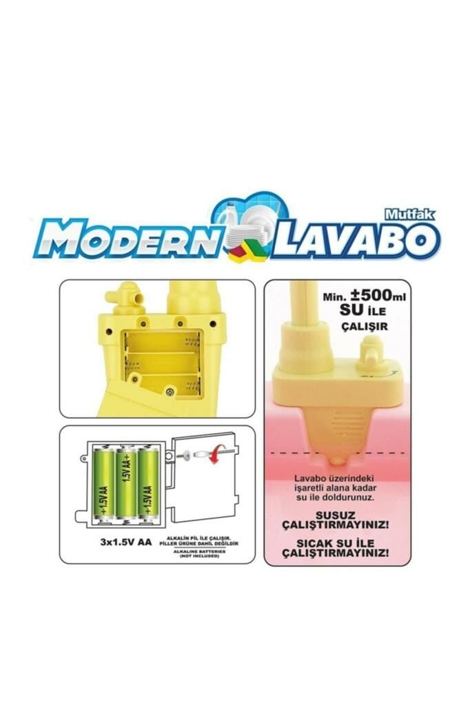 Pilli Modern Mutfak Lavabo Seti Mavi 25 Parça