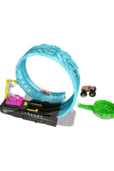 Hot Wheels Monster Trucks Karanlıkta Parlayan Çemberde Yarış Seti