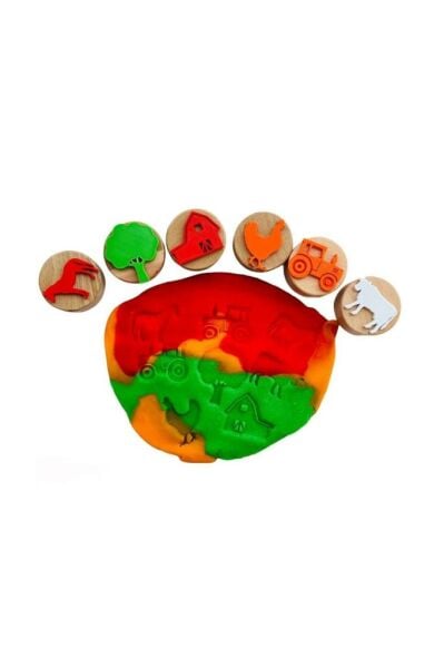 ChildGen Play Dough Childgen Ahşap Damga Set 6lı - Çiftlik