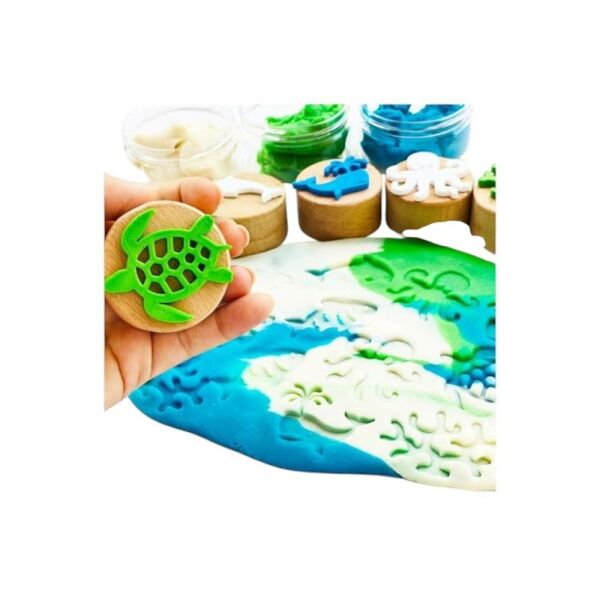 ChildGen Play Dough Childgen Ahşap Damga Set 6'lı - Deniz Canlıları