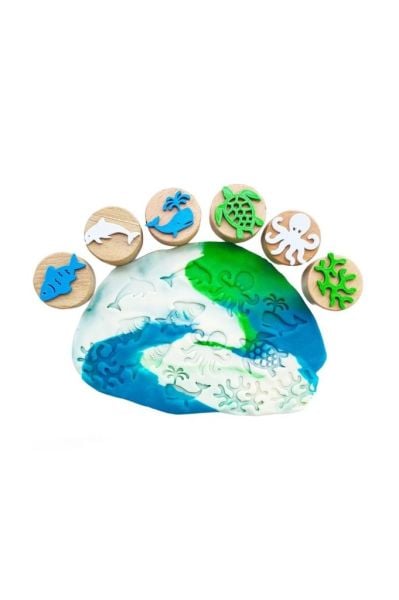 ChildGen Play Dough Childgen Ahşap Damga Set 6lı - Deniz Canlıları