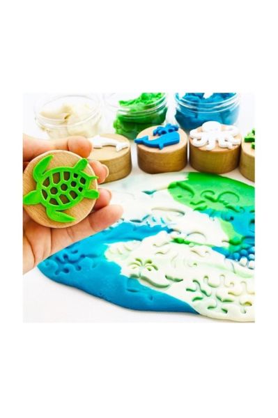ChildGen Play Dough Childgen Ahşap Damga Set 6lı - Deniz Canlıları