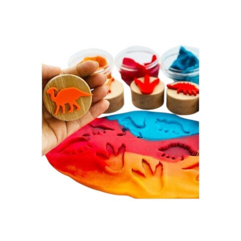 ChildGen Play Dough Childgen Ahşap Damga Set 6'lı - Dinozorlar