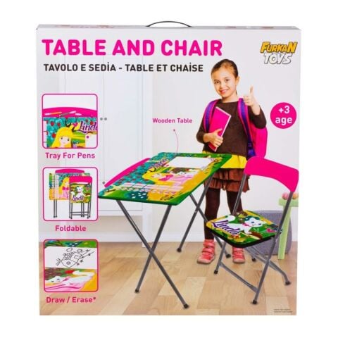 Kız Çocuk Pembe Linda Ders Çalışma Masası