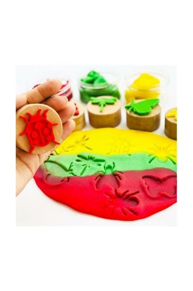 ChildGen Play Dough Childgen Ahşap Damga Set 6lı - Böcekler