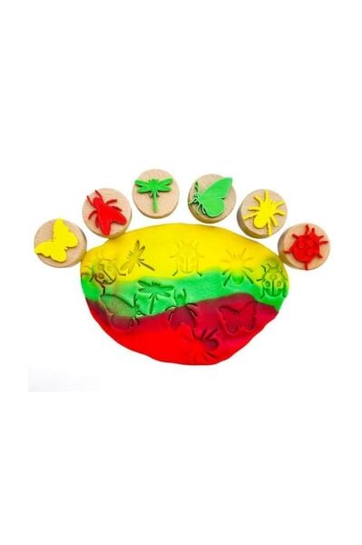 ChildGen Play Dough Childgen Ahşap Damga Set 6lı - Böcekler