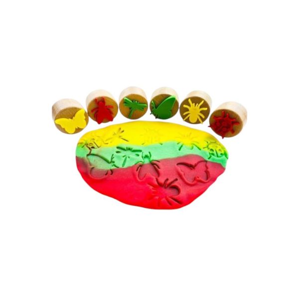 ChildGen Play Dough Childgen Ahşap Damga Set 6lı - Böcekler