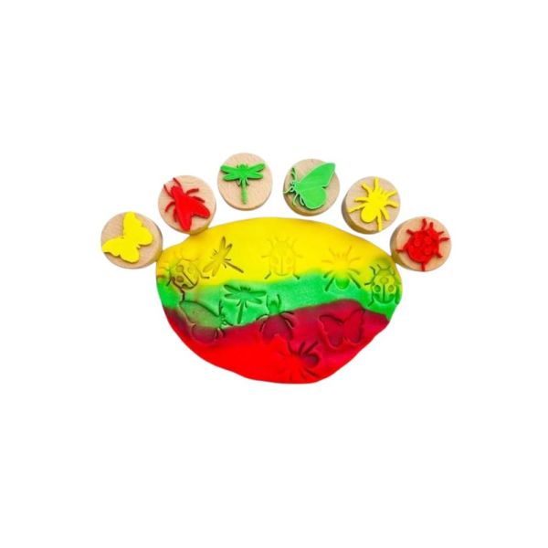 ChildGen Play Dough Childgen Ahşap Damga Set 6lı - Böcekler