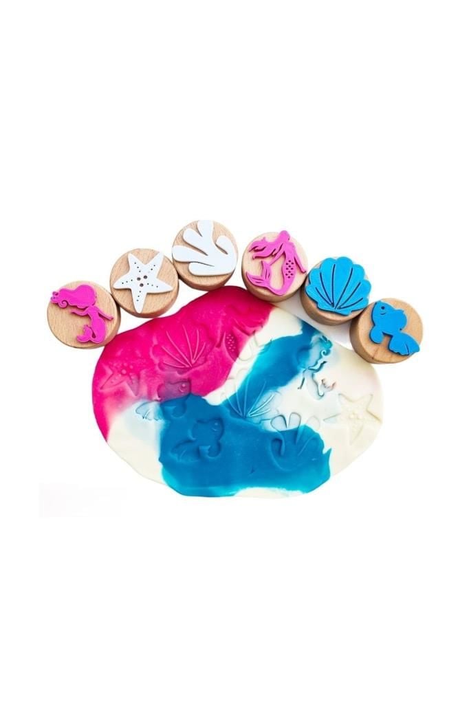 ChildGen Play Dough Childgen Ahşap Damga Set 6lı - Denizkızı