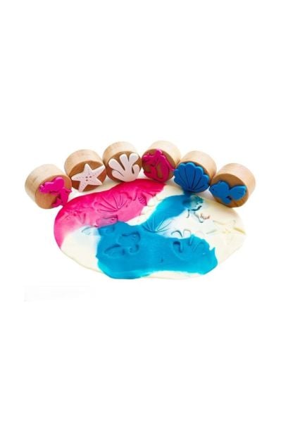 ChildGen Play Dough Childgen Ahşap Damga Set 6lı - Denizkızı