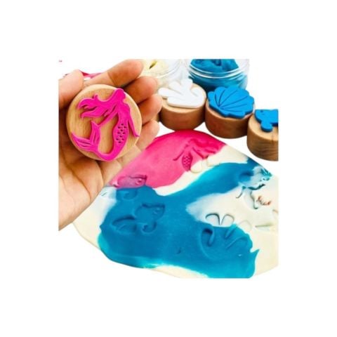 ChildGen Play Dough Childgen Ahşap Damga Set 6lı - Denizkızı