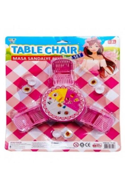 12'li Sürtmeli Sevimli Masa Sandalye Set