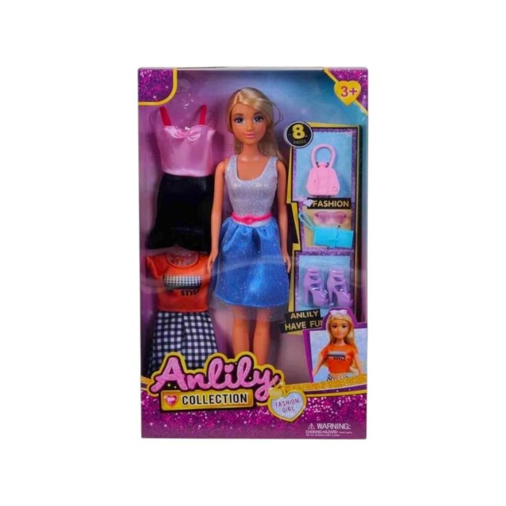 Anliliy Yedek Elbiseli Aksesuarlı Bebek