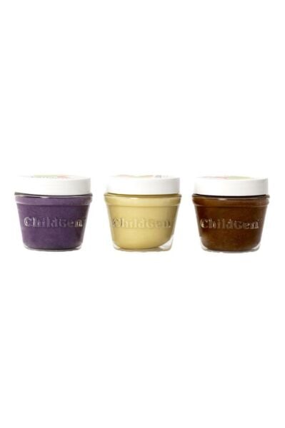 ChildGen Play Dough Doğal Oyun Hamuru 3'lü Set MOR BEYAZ KAHVERENGİ 3x125gr - Premium Kavanoz