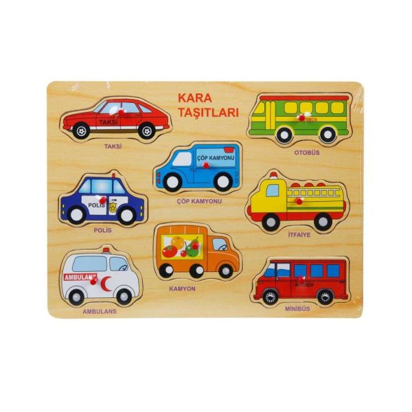 Ahşap Bultak Puzzle Araçlar