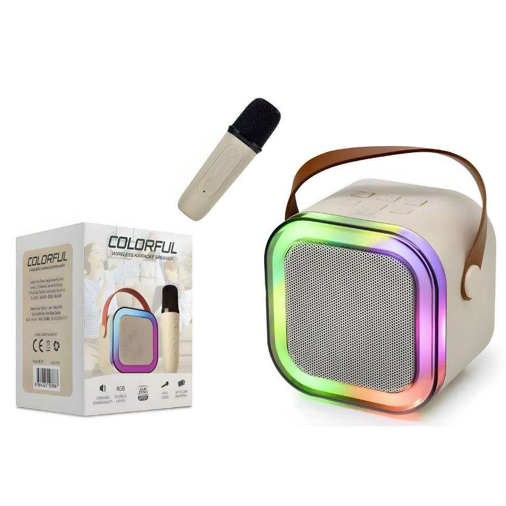 Subzero Colorful RGB Ledli Mini Taşınabilir Hoparlör ve Wirelles Mikrofon