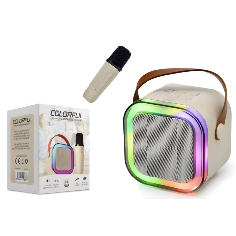 Subzero Colorful RGB Ledli Mini Taşınabilir Hoparlör ve Wirelles Mikrofon