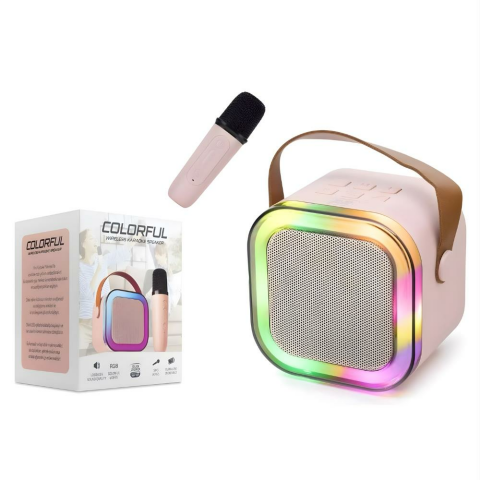 Subzero Colorful RGB Ledli Mini Taşınabilir Hoparlör ve Wirelles Mikrofon