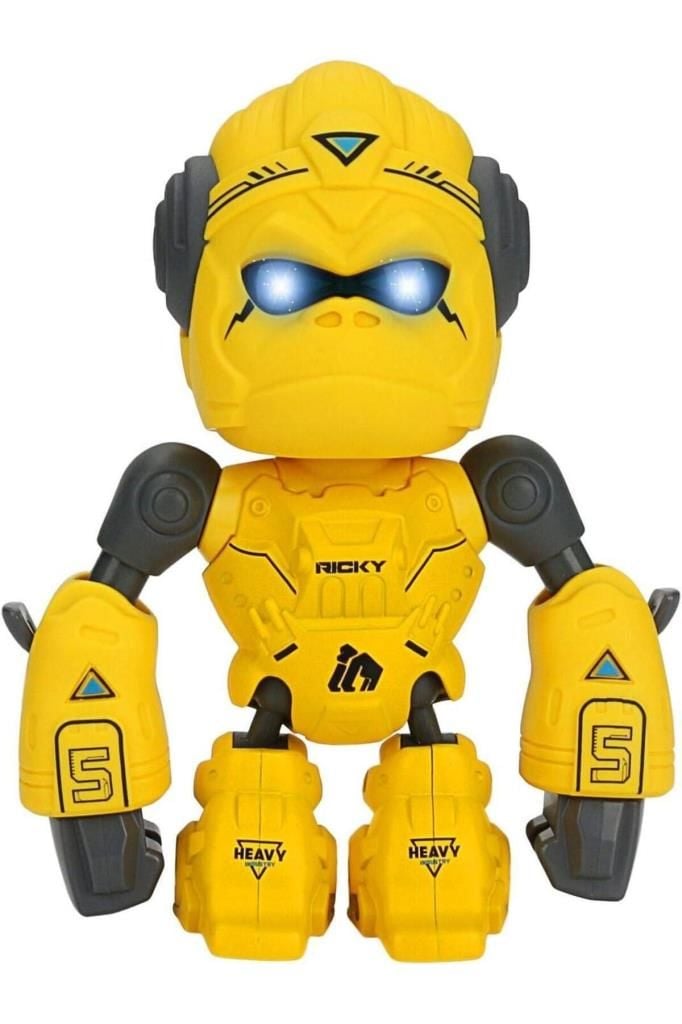 Çok Fonksiyonlu Eğlenceli Eğitici Metal Işıklı Sesli Goril Robot