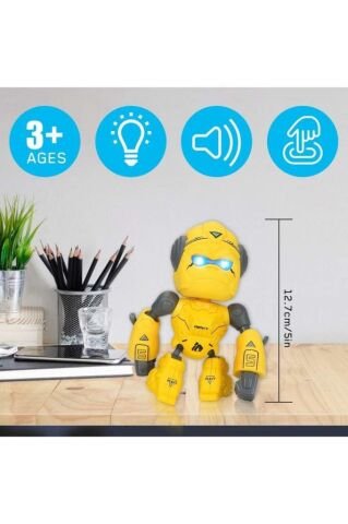 Çok Fonksiyonlu Eğlenceli Eğitici Metal Işıklı Sesli Goril Robot
