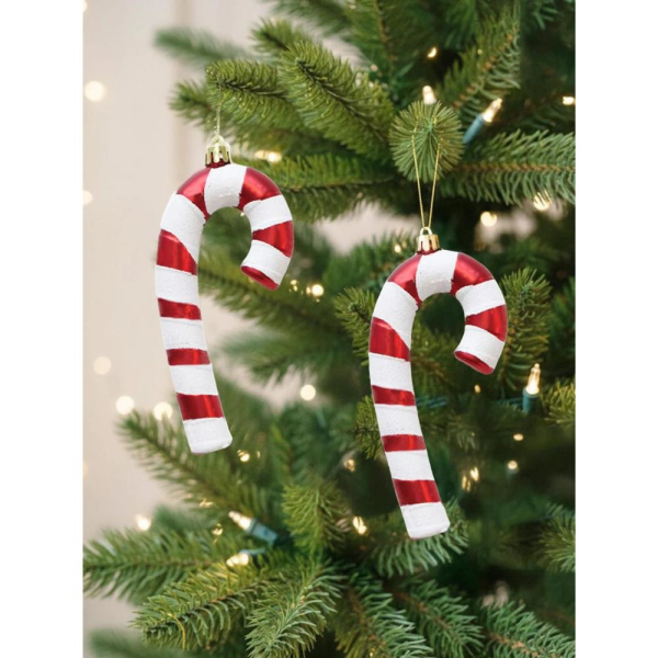 Yılbaşı Ağaç Süsü Baston Şeker Figürlü Kırmızı-Beyaz 14 cm 2'li