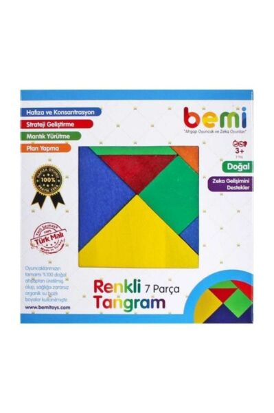 Tangram Renkli 7''Li Ahşap