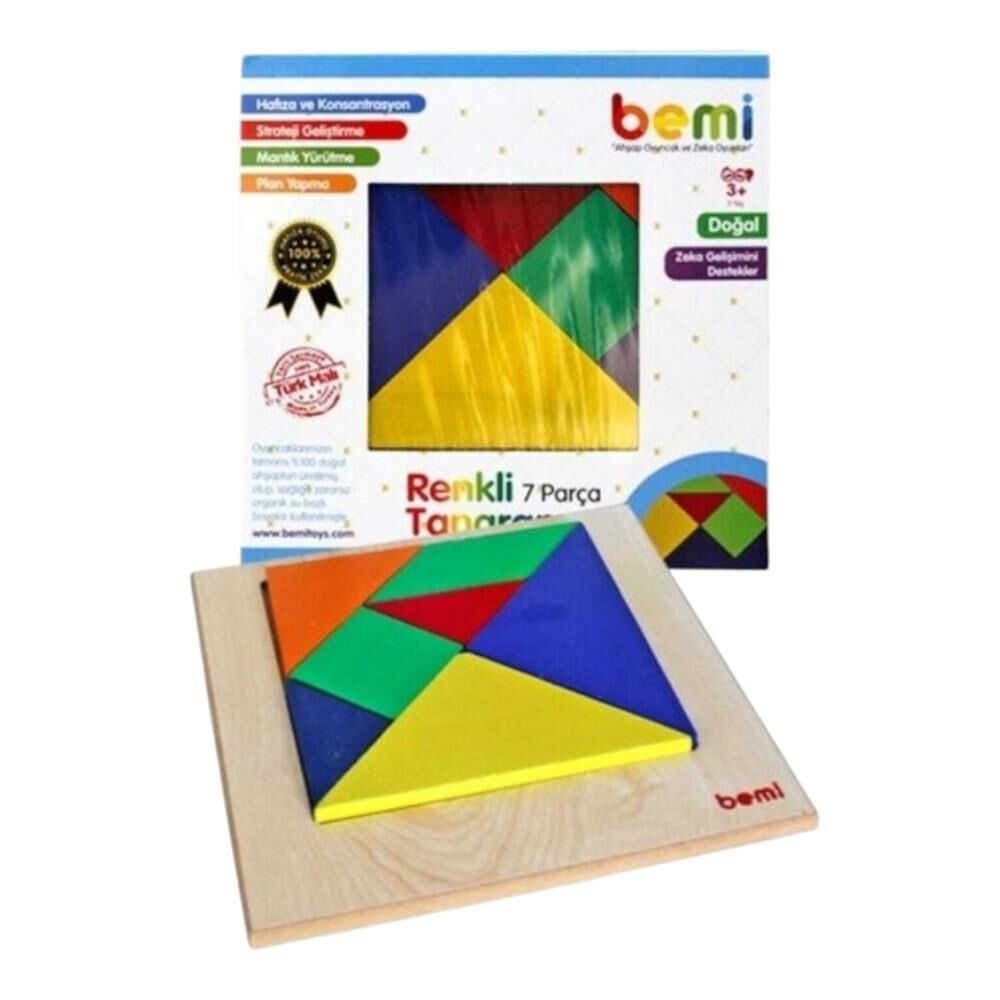 Tangram Renkli 7''Li Ahşap