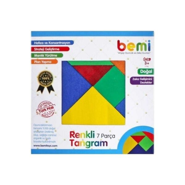 Tangram Renkli 7''Li Ahşap