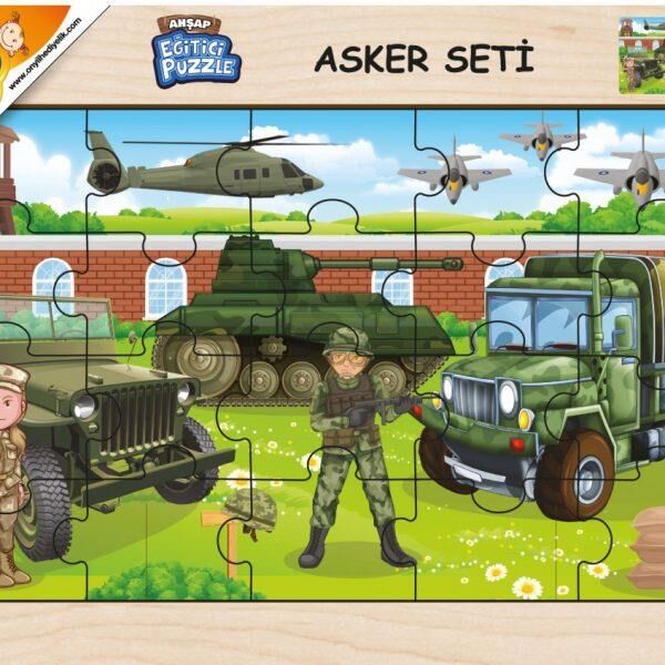AHŞAP EĞİTİCİ PUZZLE ASKER SETİ