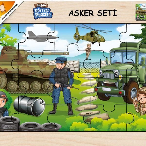 AHŞAP EĞİTİCİ PUZZLE ASKER SETİ