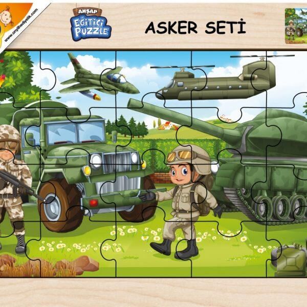 AHŞAP EĞİTİCİ PUZZLE ASKER SETİ