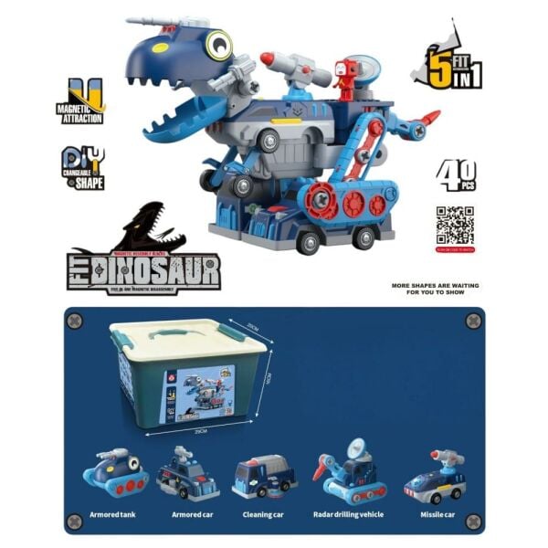 Mıknatıslı Dinazor Araba Kutulu