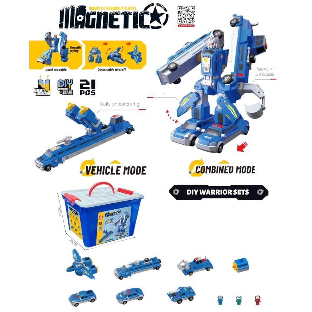 Mıknatıslı Transformers Polis 12'li Stand