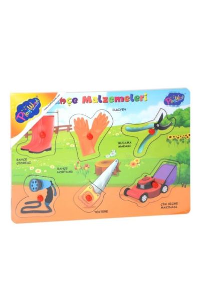 Ahşap Tutmalı Bahçe Malzemeleri Puzzle